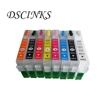 DG-supercolor Uzpildāmas tintes kasetnes ar Pastāvīgu čipu T1590-T1594 T1597-T1599 Epson R2000 printeri LOKA chip