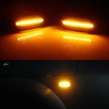 IJDM Kūpinātas Objektīvs Dzintara Full LED Priekšējais Spārna Pagrieziena Signāla Sānu Gabarītlukturi Gaisma Audi A4 A6 A8 TT,Aizstāt OEM Sidemarker Lampas