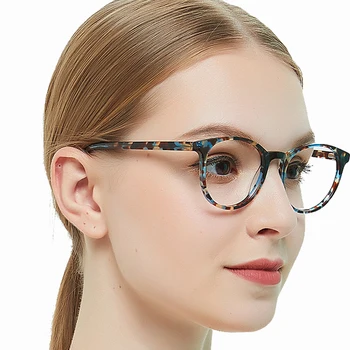 Recepšu Brilles Rāmis Sieviešu Skaidrs, Briļļu Tuvredzība, Lasīšanas Brilles Rāmi, Caurspīdīgs Apaļas Brilles MARE AZZURO OC7113