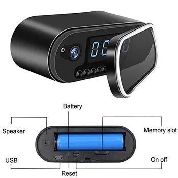 1080P Mini Fotokameras Pulkstenis, Modinātājs, Nakts Redzamības iekārtas Kustības detektors Wifi IP Cam DV DVR Videokameras Mājas Drošības Uzraudzības