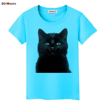 BGtomato Karstā pārdošanas melnais kaķis, t-kreklu gadījuma top atdzist 3d iespiests t-krekli lēti pārdot drēbes smieklīgu t kreklu sieviešu krekls top tees