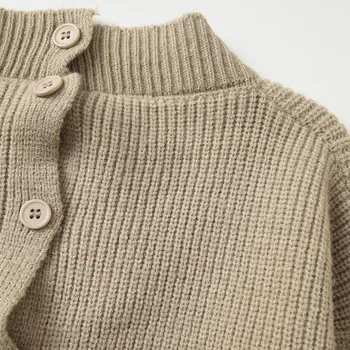 Artsnie ziemas 2020 v kakla garām piedurknēm džemperi atpakaļ vienu krūtīm, jakas vilkt femme salds džemperis, siltas jakas džemperi