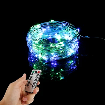 USB LED String Gaismas 10M 100 gaismas Vara Sudraba Stieples Pasaku Vainags Gaismas Lampa Ziemassvētkiem, Kāzu svinības, Svētku Apgaismojums