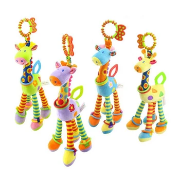 2018 Jaunu 39cm Žirafe Darbības Spirāli bērnu gulta bērnu ratiņiem karājās rotaļlietas, bērnu ratiņus, rotaļlietas, zīdaiņu dāvanas plīša produktu Bezmaksas piegāde