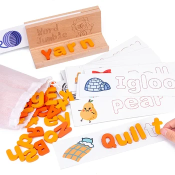 Koka Izziņas Puzzle Kartes Kartona Jaunu Bērnu Izglītības Rotaļlietas, Angļu Valodas Mācīšanās Koka Bērnu Montessori Materiāli Matemātikas Rotaļlietas