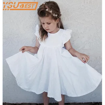 Vasaras Bērnu, Meiteņu Kleitas 2020. Gadam Eiropas Valstis Toddler Bērniem Meitene Kleita Ruffles Princese Lina Kleita Vasaras Modes Apģērbu