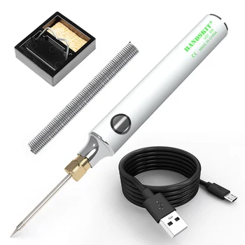Handskit USB Uzlādes lodāmurs 5V 8W Regulējams Temperatūras Elektriskais lodāmurs Komplekts ar lodēšanas statīvs solderng vadu
