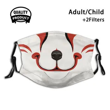 Emocionālu Pasauli - Kitsune Fox Laimīgs Anti Putekļu Sejas Maska Mazgājams Filtrs Atkārtoti Mazgājams Kitsune Fox Gars Dzīvnieku