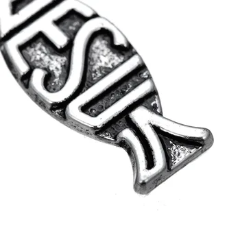 EUEAVAN 20pcs Metāla Jēzus Zivju Šarmu Kristiešu Simbols Kulons Par Rotaslietu izgatavošana 4 Stili Reliģisko Ichthys Dizains