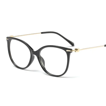 Modes Pārredzamu Kaķu Acu Brilles Rāmis Sievietes Melnās Brilles Rāmis Vintage Skaidrs, Lēcas, Brilles Nerd Optiskie Rāmji