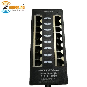 48V Multi Port Gigabit PoE Inžektors ar 8 Portiem Power Over Ethernet Pasīvā vai 802.3 af Cisco 48v ierīces un IP Kameras