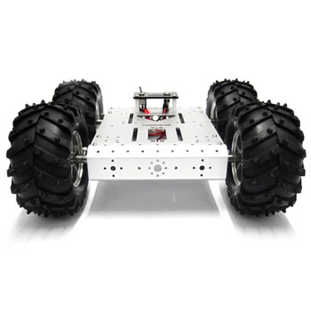 Metāla 4WD Gudrs Robots Automašīnas Šasijas Arduino Ar 130mm Riteņu 4 Riteņiem Automašīnas Mobilā Platforma DIY RC Rotaļlietas Meklēšanu Eksperimentu Komplektu