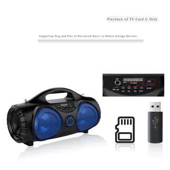 HYASIA LED Bluetooth Skaļruni, Portatīvie High Power FM Subwoofer Bezvadu Skaļruņi PC Stereo Skaļruņu Atbalsts Karaoke AUX USB TF