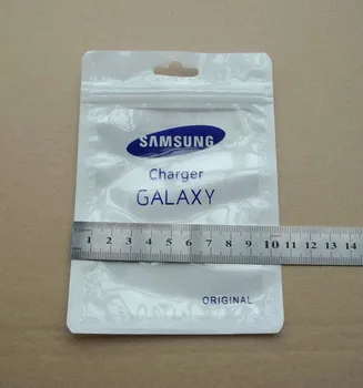 10.5*15cm Skaidrs, balta Plastmasas samsung galaxy rāvējslēdzēju mazumtirdzniecības paketes Poli PP soma,USB datu kabelis, iepakojums pakārt caurumu somas