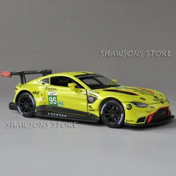 Lējumiem Sacīkšu Auto Modeli Rotaļlietas 1:32 Aston Martin Vantage GTE Le Mans Pull Atpakaļ Reprodukcija ar Skaņas un Gaismas