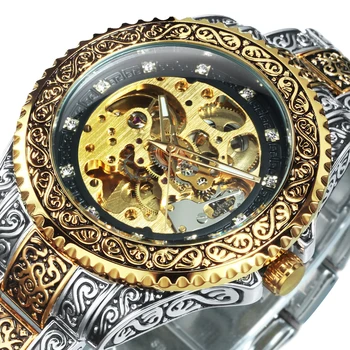 UZVARĒTĀJS Zelta Skatīties Vīrieši Luksusa Pulksteņi Vīriešu 2020. Gadam Automātiskā Skelets rokas Pulkstenis Tērauda Siksniņa Royal Gravēšana Pulksteņi мужские часы Jaunas