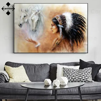 Ēģiptes Sieviete, Wall Art Print Plakātu, Mājas Dekoru Dzīvniekiem Zirgu Audekla Plakāta Apdare Istabu No Viena Gabala Ziemeļu Glezniecība Interjerā