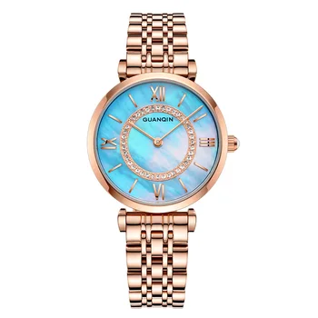 Reloj Mujer GUANQIN Luksusa Zīmolu Sieviešu Pulksteņi Zelta Pilnu Tērauda Aproce Kvarca Skatīties Sieviešu Modes rokas Pulkstenis Relogio Feminino