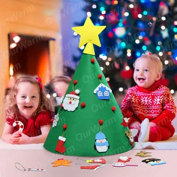 OurWarm DIY Jūtama Ziemassvētku Eglītes Jaunajā Gadā Grupa Apdare Dāvana Toddler 3D Forma Ziemassvētku Rotājumi 2019 Festivāls Piederumi