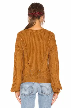 Super šiks rudens ziemas sieviešu džemperis džemperis cietā džemperi ar garām piedurknēm, v veida kakla augstās modes blogeri top trikotāžas džemperi