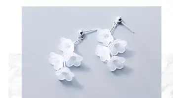 Modes 925 Sterling Silver White Flower Piliens Auskari Sievietēm, Niķeļa Bezmaksas Kāzu Dāvanu Rotaslietas Brincos Pendientes