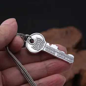 Tīra sudraba Atslēga Keychain Kulons S925 Sudraba Burtu Atslēgu Piekariņu Rotaslietas Dāvanu