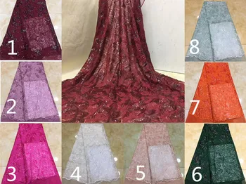 8 krāsas franču Tilla Izšuvumu franču Mežģīnes 2JRB-61603 ar ziediem āfrikas franču Mežģīnes Audumu modes kleita