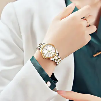 Sieviešu uzņēmējdarbības rokas pulkstenis kvarca ūdensizturīgs casual stilā ar volframa tērauda watchband luksusa gaismas zīmolu sieviešu pulkstenis