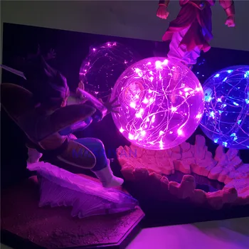 Dragon Ball Z Vegeta Goku VS Broly Rīcības Anime Skaitļi Nakts Gaismas 3D Son Goku Statuetes Super Saiyan DIY Komplekts Lampas Juguetes Rotaļlietas