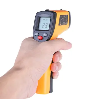 Rokas infrasarkano staru termometrs bezkontakta temperatūras skaitīšanas displejs termometrs lāzera termometri