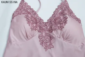 Sievietēm 5 gab Pidžamas Komplekti Imitācija Zīda Drēbes un Pidžamas Sleepwear Apakšveļas Komplekts Pavasarī, Vasarā, Rudenī Homewear Sexy Naktsveļu