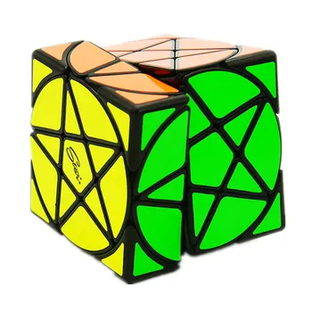 Qiyi 3x3 Pentacle Cubo Magico Dīvaini-formas Magic Cube Melns/Stickerless Ātrums Cube Puzzle Zvaigžņu Vērpjot Kubi, Rotaļlietas Bērniem, Bērnu