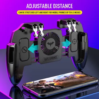 M11 Sešu Pirkstu PUBG Mobilās Spēles Gamepad Kontrolieris Izraisīt Mērķis Pogu L1 R1 Kursorsviru, IPhone, Android ar Dzesētāja Dzesēšanas Ventilators