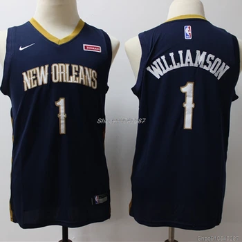 NBA Mens New Orleans Pelicans #1 Zion Lateef Williamson Basketbola Jersey City Retro Swingman Jersey Davis Acs Vīriešu Svīteri