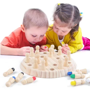 Bērnu Koka Atmiņas Spēles Stick Šaha Jautri, Krāsu Spēle Valdes Mīklas Izglītības Krāsu Kognitīvās Spējas Mācību Rotaļlietas Bērniem