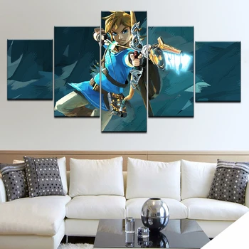 5 HD Panelis Drukas Legend of Zelda: Elpa medījumu, sienas plakāti, Kanvas Mākslas Glezniecības mājas dzīvojamā telpu dekorēšana