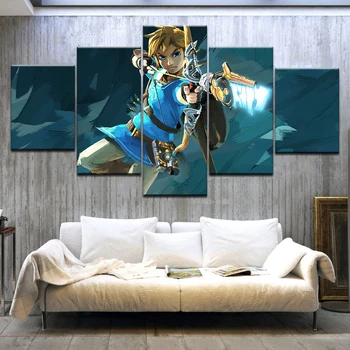 5 HD Panelis Drukas Legend of Zelda: Elpa medījumu, sienas plakāti, Kanvas Mākslas Glezniecības mājas dzīvojamā telpu dekorēšana