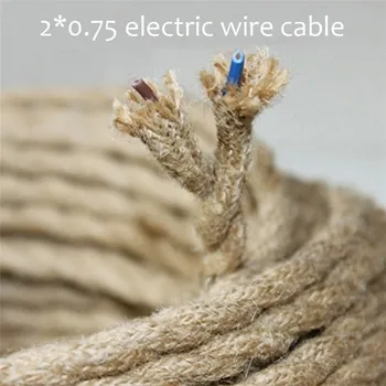Vairumtirdzniecība,Vintage brūnā krāsa Vintage virves Audums Vara Vadu Eletrical Stieple 2*0.75 mm,retro stiepļu trošu elektrisko vadu