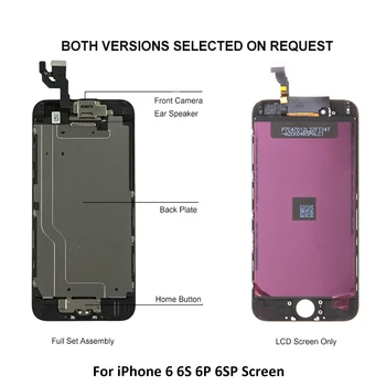 AAA Pilnu komplektu Displejs, iPhone 6 6S Plus LCD Ar 3D Spēkā Touch Screen Digitizer iPhone 5S 6P 6SP Displeja Nomaiņa