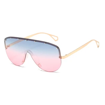 Lielgabarīta Saulesbrilles Sieviešu 2020. Gadam, Modes Metāla Puse bez apmales Saules Brilles Vīriešu, Sieviešu Liels Rāmji, Brilles Toņos Brilles UV400