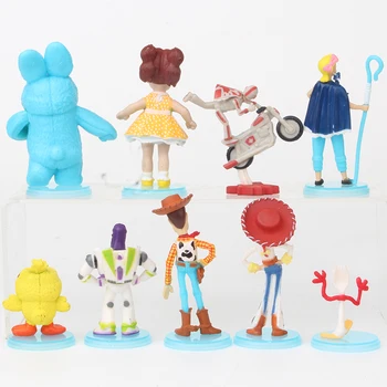 9pcs/partija, 5~8cm Rotaļlietu Stāsts 3 4 Anime Forky Koksnes Buzz Lightyear Jessie Bo Peep PVC Rīcības Attēls Rotaļlietas, Lelles Bērniem Dāvanas