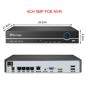 Techage H. 265 4CH 8CH POE VRR Komplekts 2MP 5MP Drošības IP Kameras VRR P2P Sistēmas CCTV Video Ieraksti Uzraudzību, kas Atbalsta ONVIF