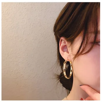 Personības aplis auskari zelta korejas modes pārspīlēti sieviešu auskari personības auskari auskari