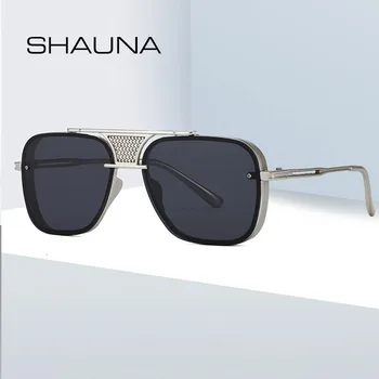 SHAUNA Vintage Laukumā Saulesbrilles Zīmola Dizainere Dubultā Tilti Modes Tendences, Saules Brilles