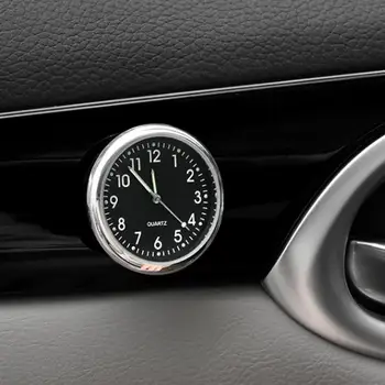 Gaismas Mini Automobiļi, Iekšējā Stick-On Digital Watch Mehānika, Kvarca Pulksteņi Auto Rotājumu Auto Piederumi Dāvanas Auto Pulkstenis