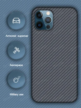 GRMA Nekustamā Tīra Oglekļa Šķiedras Tālruņa Aizmugurējo Vāciņu priekš iPhone 12 11 Pro Max Ultra Plānas Anti Kritums par iPhone 12 mini SE2 X XS Max Lietā