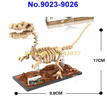 Dinozauru fosiliju tyrannosaurus rex velociraptor triceratops galvaskausa jurassic skelets ēkas 8. bloks Rotaļlietas