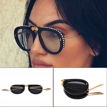 JackJad Jaunu Modes Locīšanas Portatīvo Stila Izmēģinājuma Saulesbrilles Sieviešu Dimanta Apdare Reizes Zīmola Dizaina Saules Brilles Oculos De Sol