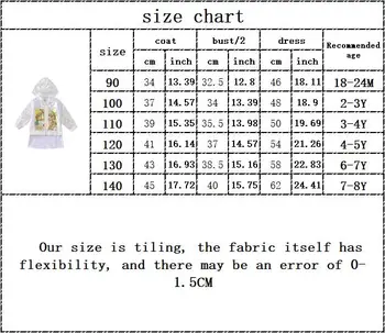Modes meitenēm ciets Caurspīdīgs kapuci topi mētelis drukāt īsām piedurknēm kleitas toddler bērniem, baby girl apģērbu komplekts 2gab 18M-8Y
