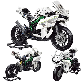 Tehnikas Sērija H2R R1200 Sacīkšu Motocikliem Modeli, Celtniecības Bloki 800+gab. Radītājs Ekspertu Pilsētas Motociklu Ķieģeļi, Rotaļlietas Bērniem, Dāvanu